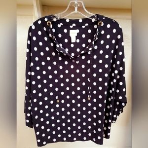 Chico's Black/White Polka Dot Top